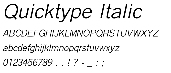 QuickType Italic font